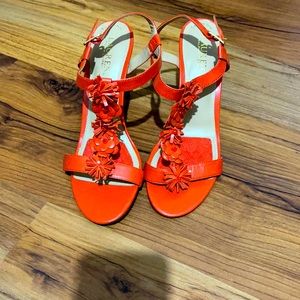 Orange Ralph Lauren Wedged Sandals